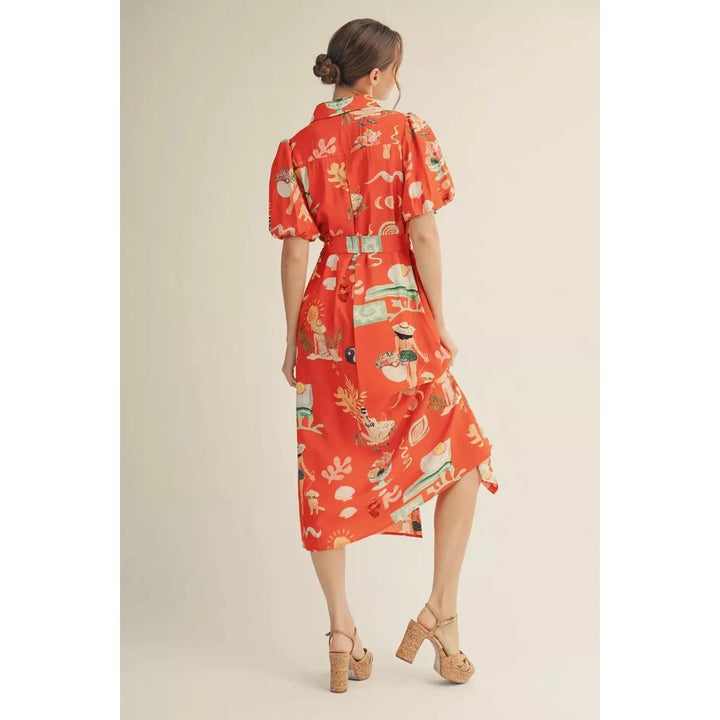 Seaside Story Button-Down Midi Dress
