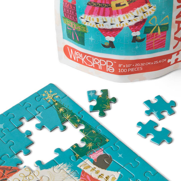 Santa Time 100 Piece Puzzle Snax | Stocking Stuffer Gift