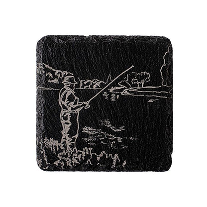 Single Slate Coaster - Fishing