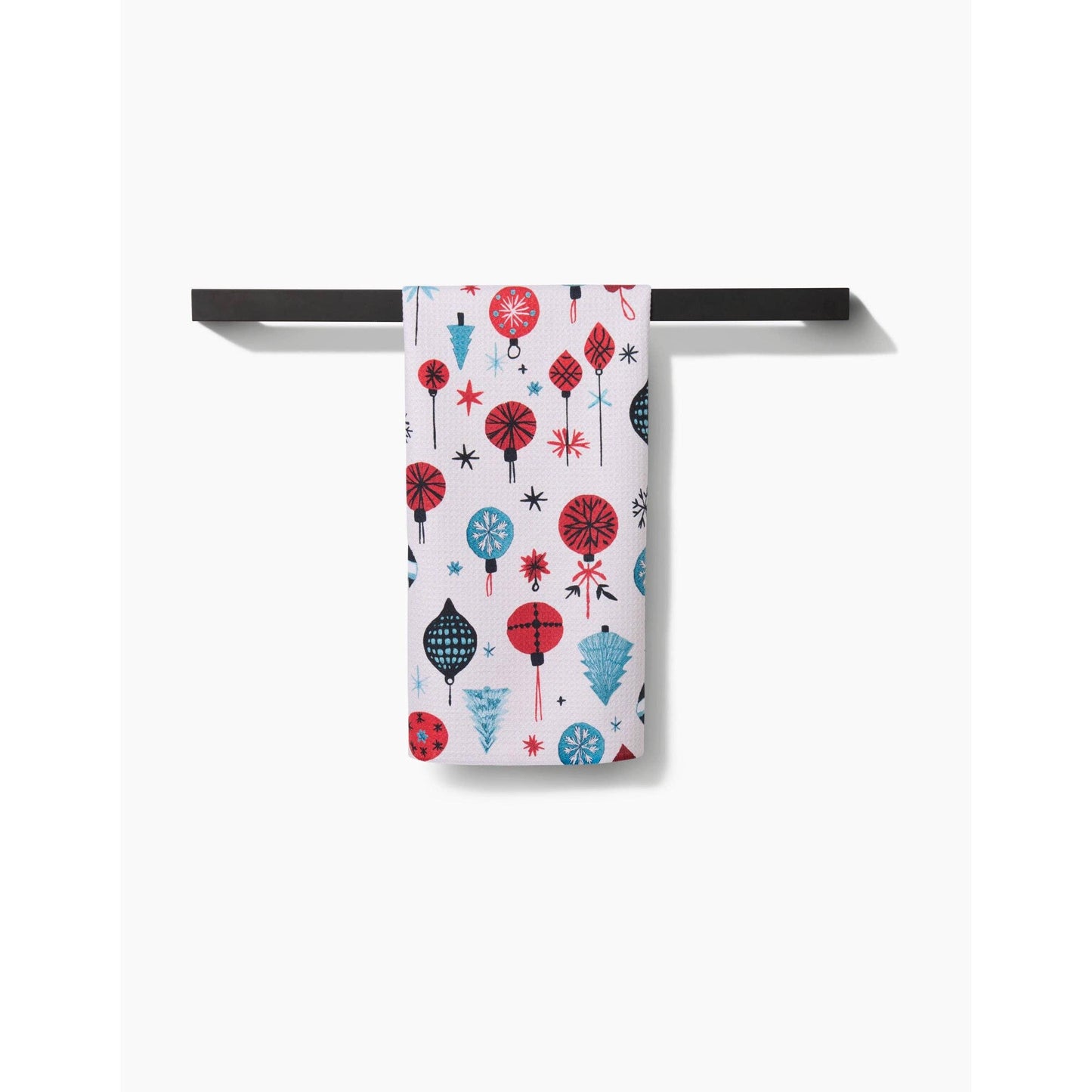 Embroidered Ornaments Tea Towel