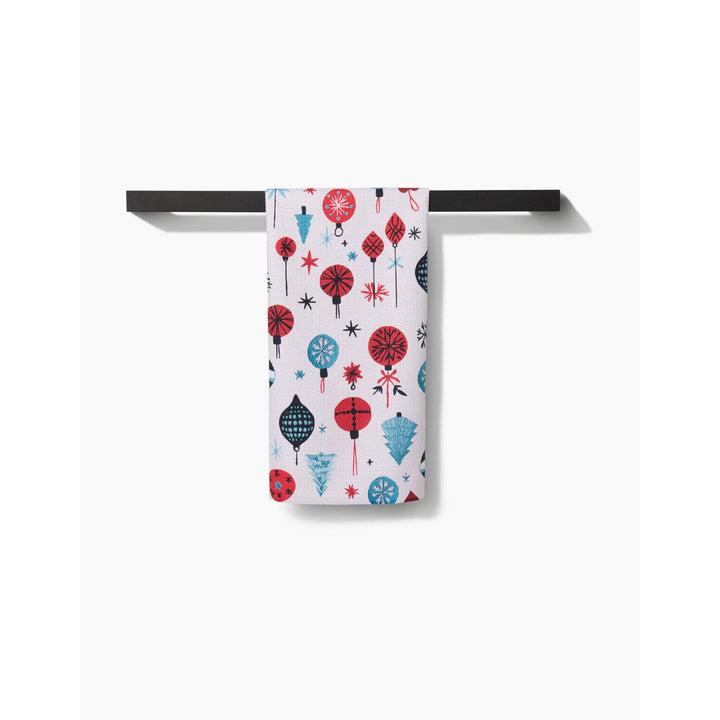 Embroidered Ornaments Tea Towel