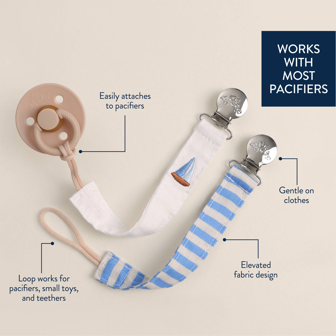 Itzy Ritzy Itzy Clip™ - Fabric Pacifier Strap (2-Pack)