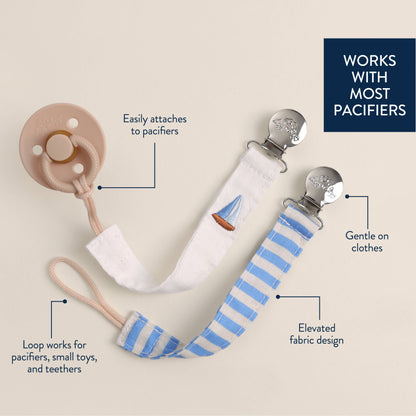 Itzy Ritzy Itzy Clip™ - Fabric Pacifier Strap (2-Pack)
