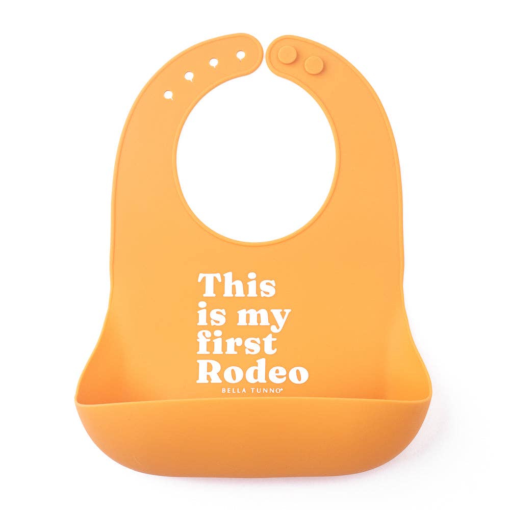 Bella Tunno First Rodeo Wonder Bib — Silicone Baby Bib with Catch Pocket