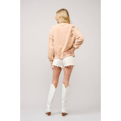 Western Motif Embroidered Graphic Sweatshirt