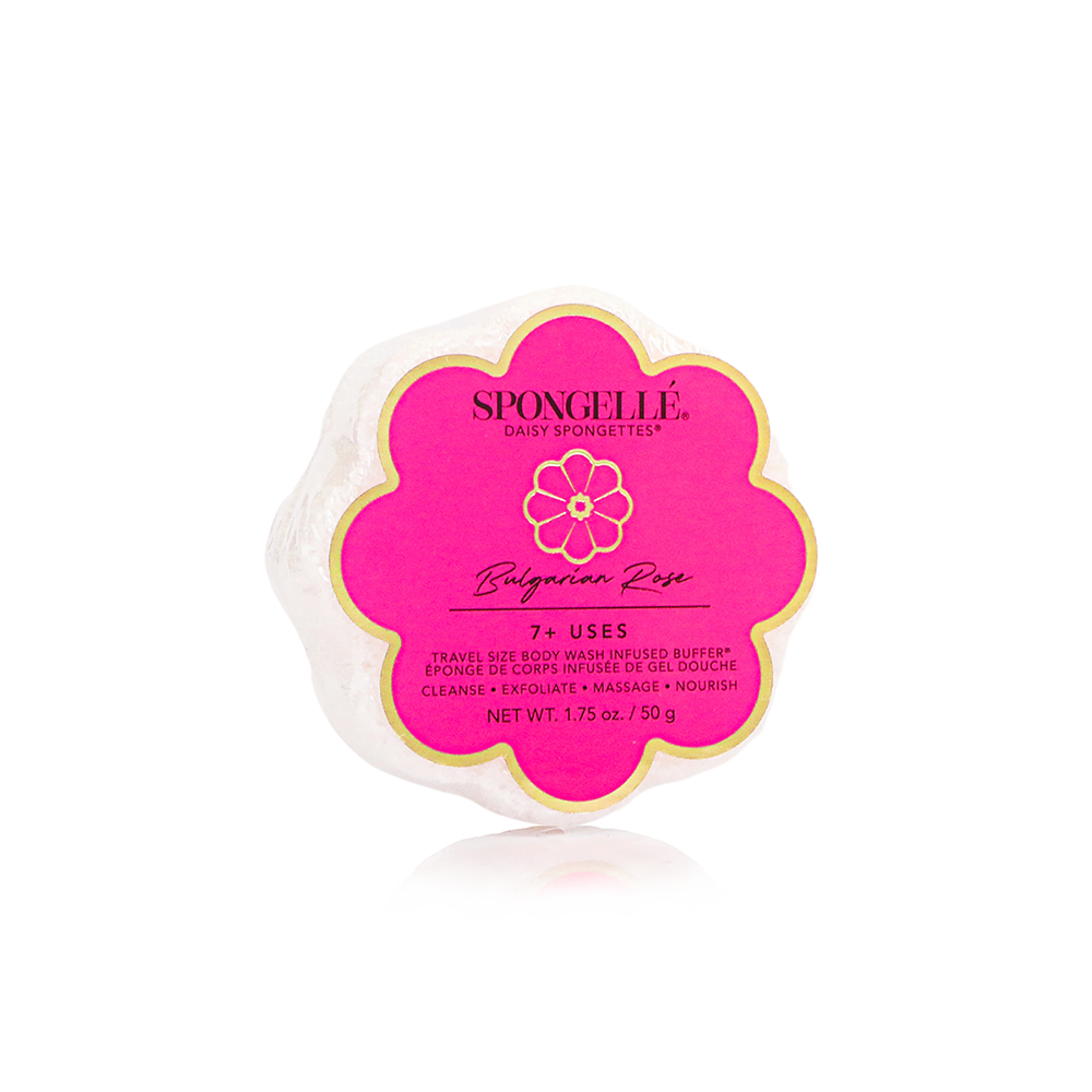 Spongellé Daisy Spongette - Flower Shaped Travel Body Buffer &amp; Soap Sponge