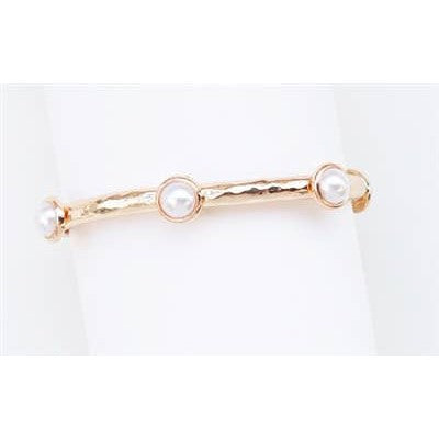 Gold Bangle with Pearl Bracelet