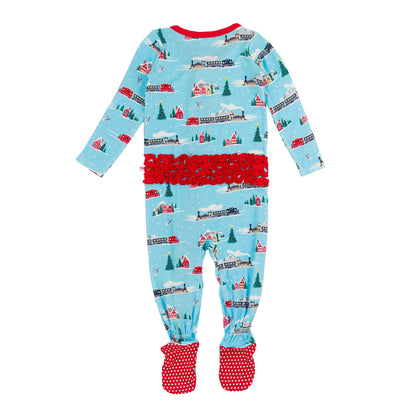 Baby Girls Winter Express Bamboo Viscose Footed Ruffle One Piece Pajama