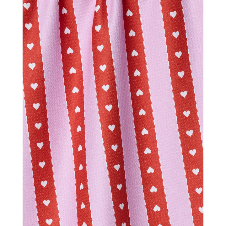 Ribbon Hearts Tea Towel
