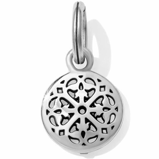 Brighton Ferrara Charm in silver plate featuring an intricate sunburst architectural design.