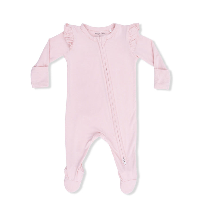 Angel Dear Solid Lotus — 2 Way Ruffle Sleeve Zipper Footie