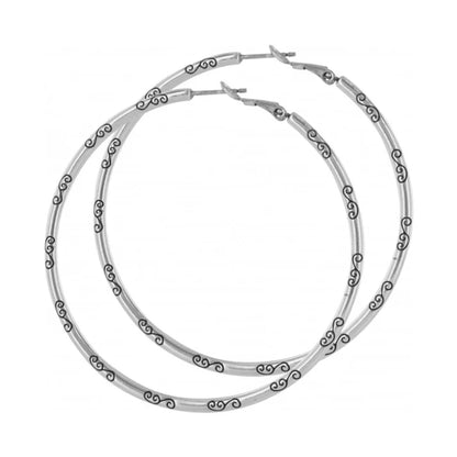 Brighton Silver Grande Hoop Charm Earrings