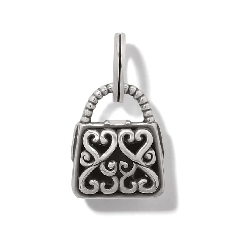 Brighton Heavenly Handbag Charm - Silver &amp; Enamel Flap Bag Pendant