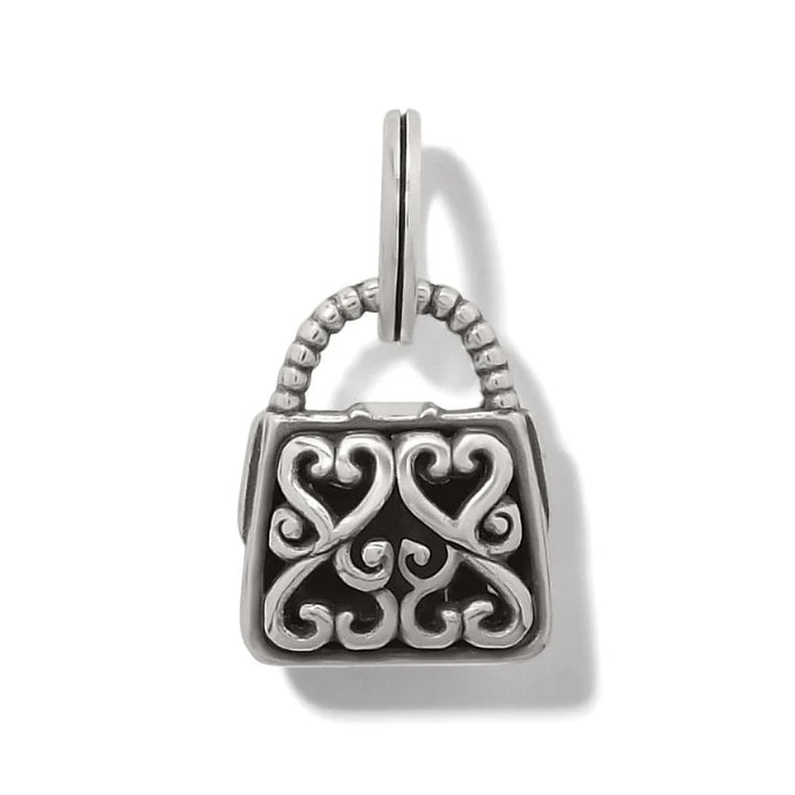 Brighton Heavenly Handbag Charm - Silver &amp; Enamel Flap Bag Pendant