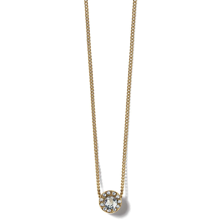 Brighton Illumina Mini Gold Solitaire Necklace – Delicate Gold Pendant Necklace