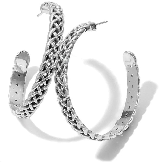 Interlok Braid Large Hoop Earrings