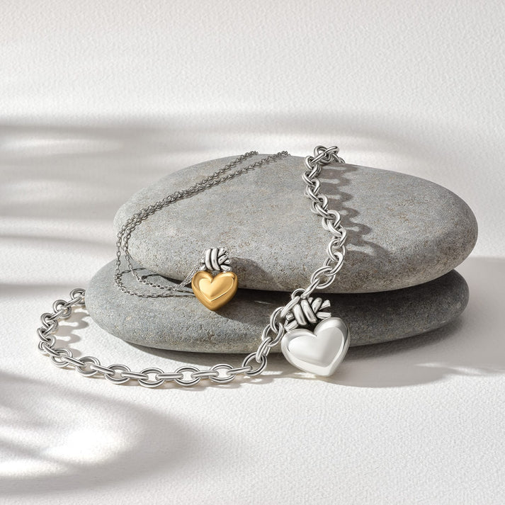 Brighton Interlok Love Knot Heart Necklace
