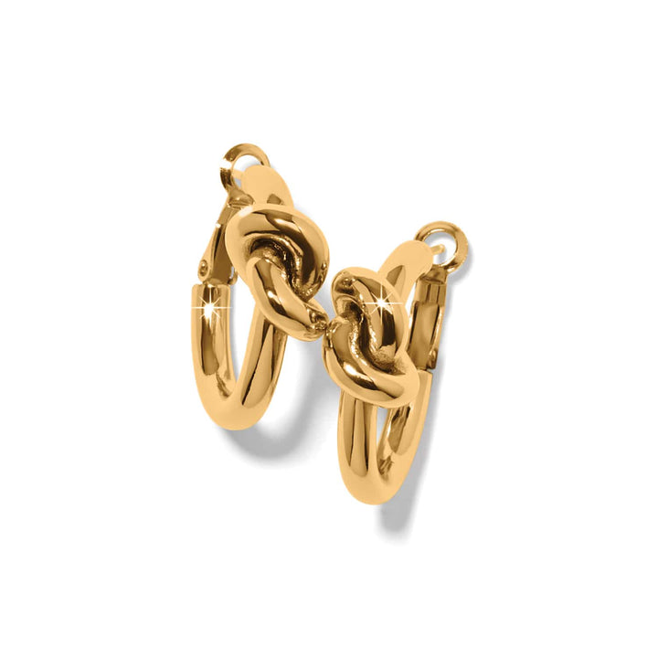Brighton Interlok Single Knot Two-Tone Hoop Earrings – Gold Signature Knot Hoops
