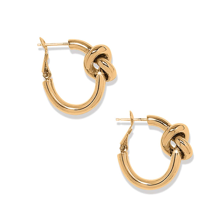 Brighton Interlok Single Knot Two-Tone Hoop Earrings – Gold Signature Knot Hoops