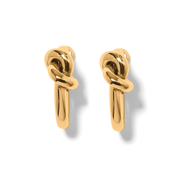 Brighton Interlok Single Knot Two-Tone Hoop Earrings – Gold Signature Knot Hoops