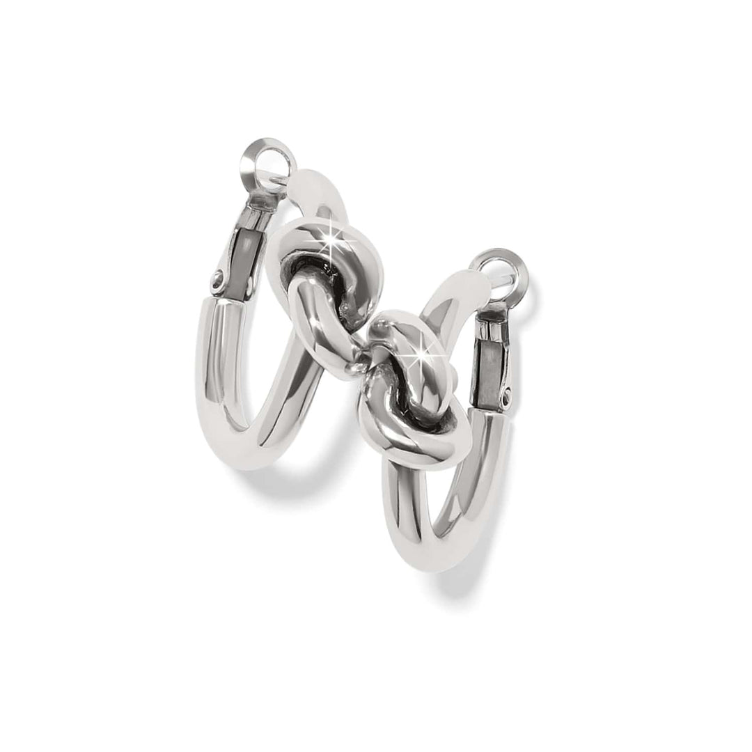 Brighton Interlok Single Knot Two-Tone Hoop Earrings – Gold Signature Knot Hoops