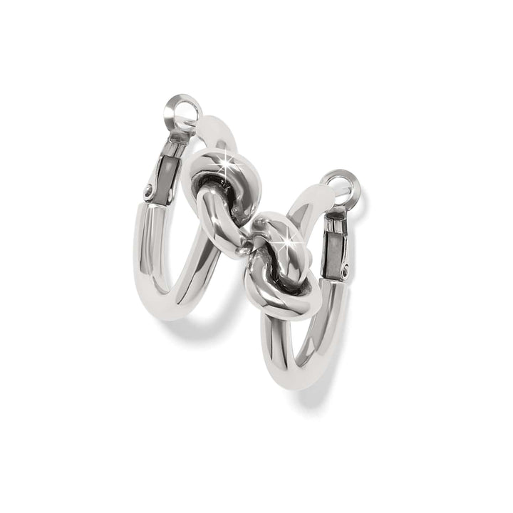 Brighton Interlok Single Knot Two-Tone Hoop Earrings – Gold Signature Knot Hoops