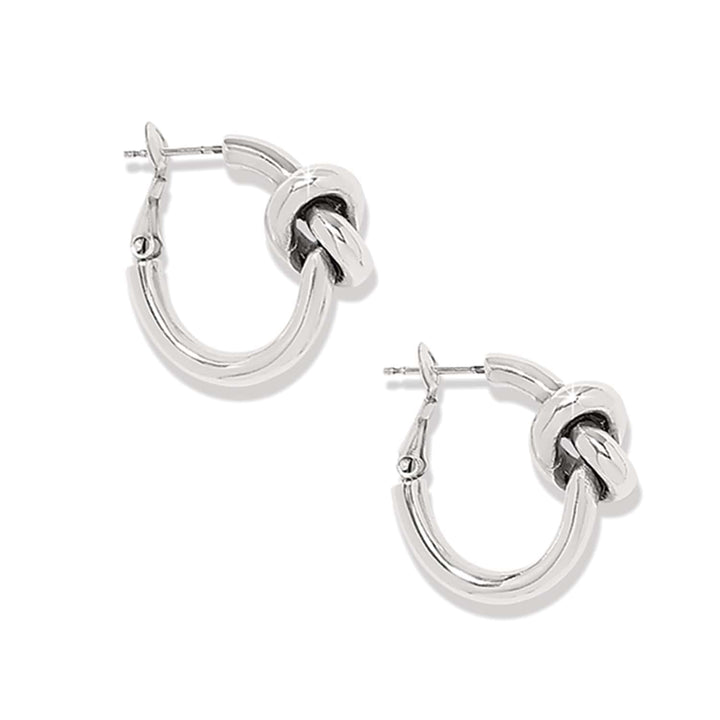 Brighton Interlok Single Knot Two-Tone Hoop Earrings – Gold Signature Knot Hoops