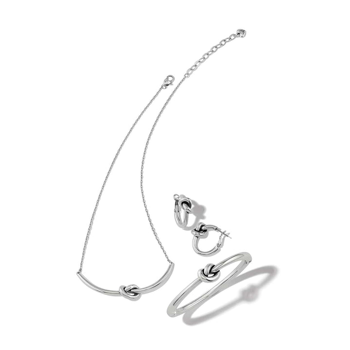 Brighton Interlok Single Knot Two-Tone Hoop Earrings – Gold Signature Knot Hoops
