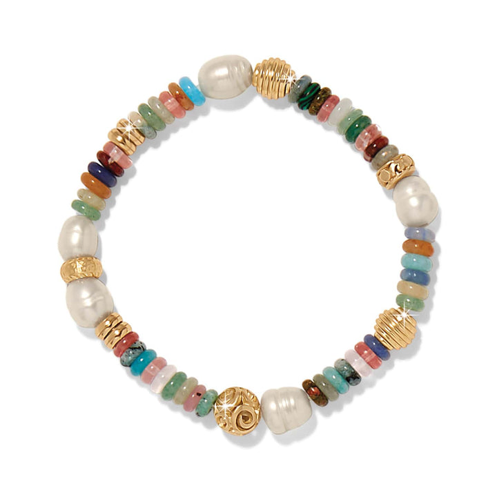 Brighton Kosmos Chroma Stretch Bracelet – Gold Multi Chromatic Bead Stretch Bracelet