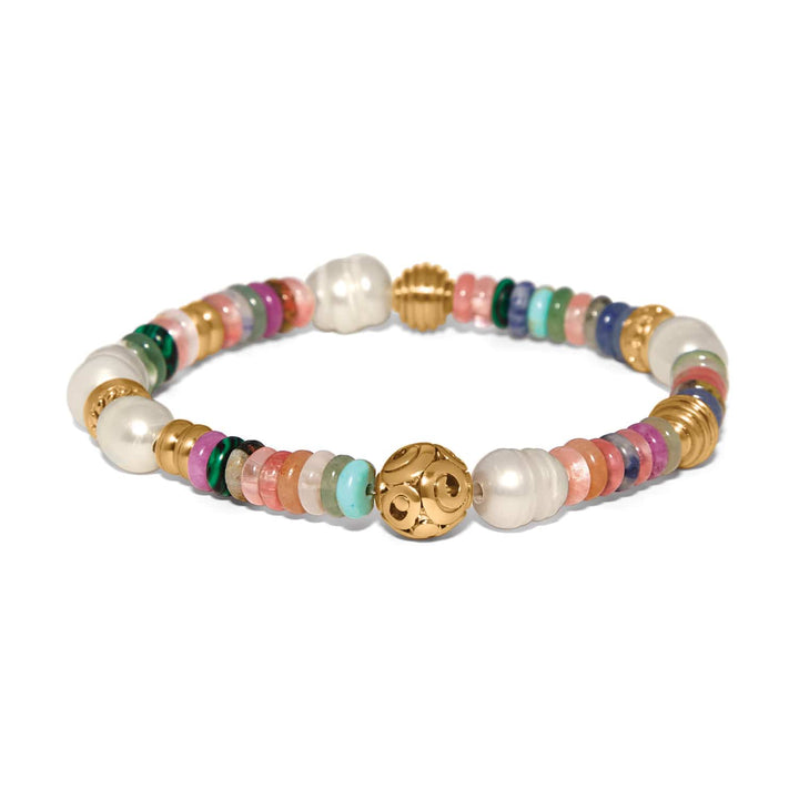 Brighton Kosmos Chroma Stretch Bracelet – Gold Multi Chromatic Bead Stretch Bracelet