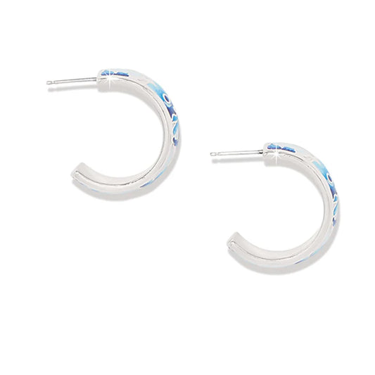 Kyoto In Bloom Indigo Hoop Earrings