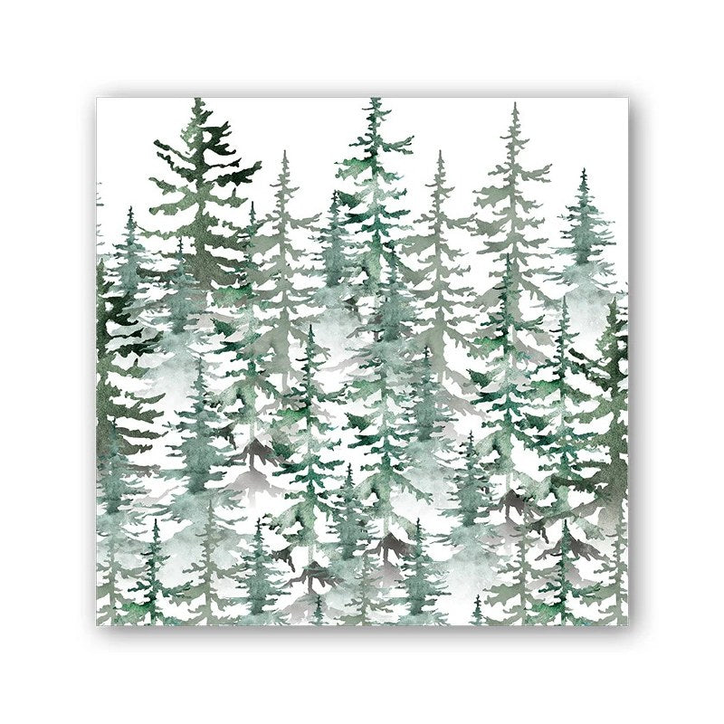 Michel Design Works Evergreen cocktail napkins featuring a beautiful botanical winter pine tree design.
