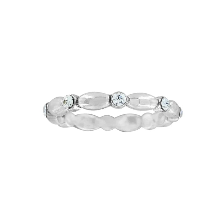Brighton Express Stack Ring featuring a beautiful silver-plated design with fine quality crystals.