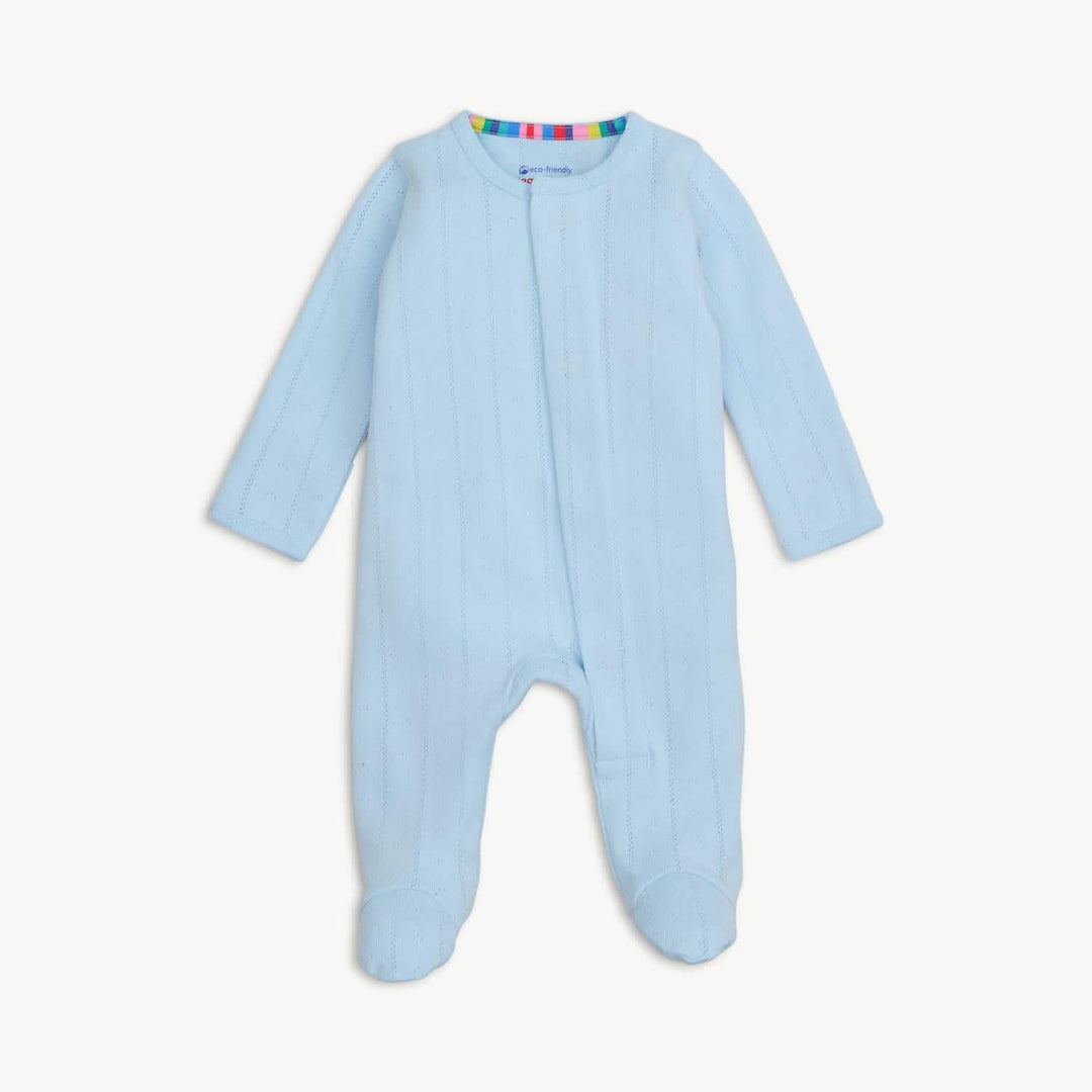 Love Lines Blue Pointelle Footie