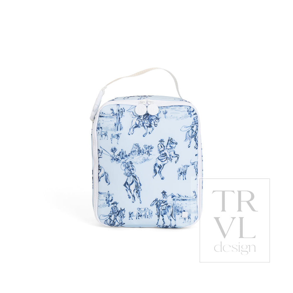 TRVL Design Cowboy Toile Lunch Box front view
