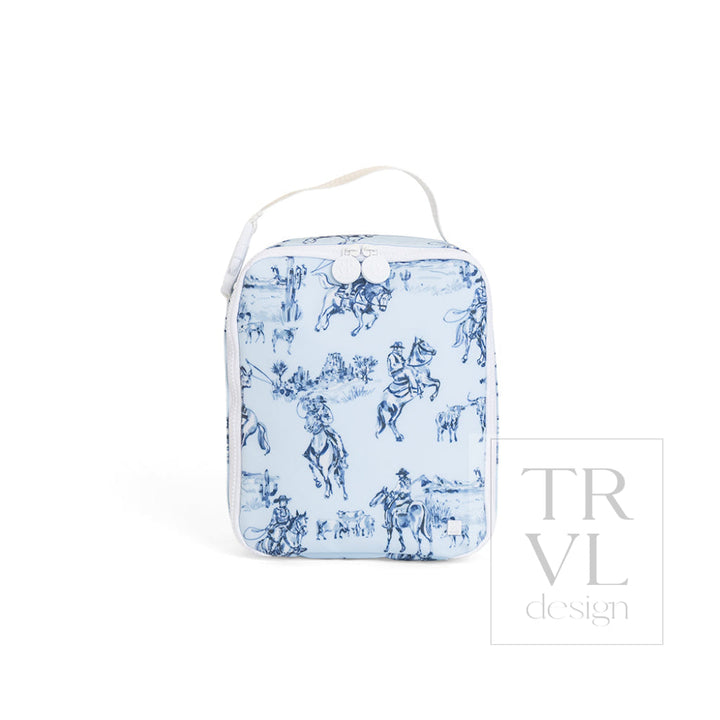 TRVL Design Cowboy Toile Lunch Box front view