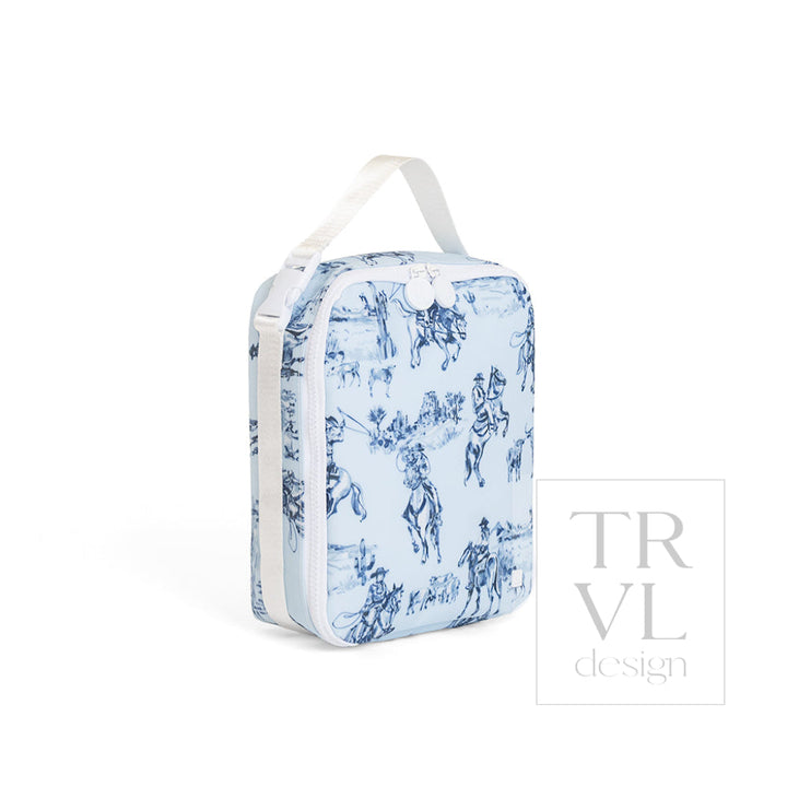TRVL Design Cowboy Toile Lunch Box open view