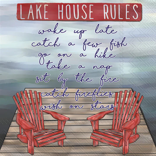 Lake House Rules Cocktail Napkin