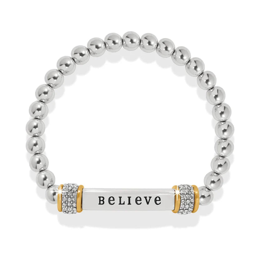 Meridian Believe Two Tone Stretch Bracelet