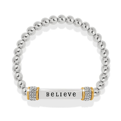Meridian Believe Two Tone Stretch Bracelet