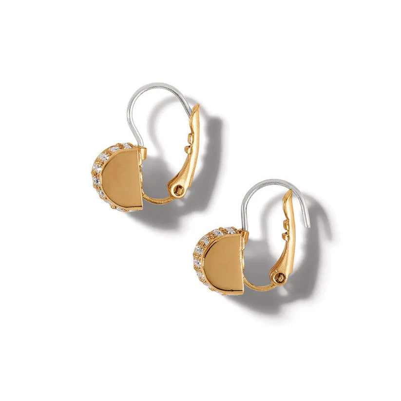 Brighton Meridian Leverback Earrings in gold featuring a classic drop design.