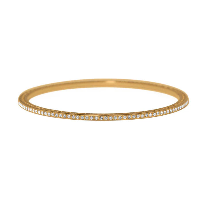 Thin gold-plated bangle with crystal pavé detailing from the Brighton Meridian collection.