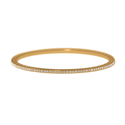 Thin gold-plated bangle with crystal pavé detailing from the Brighton Meridian collection.