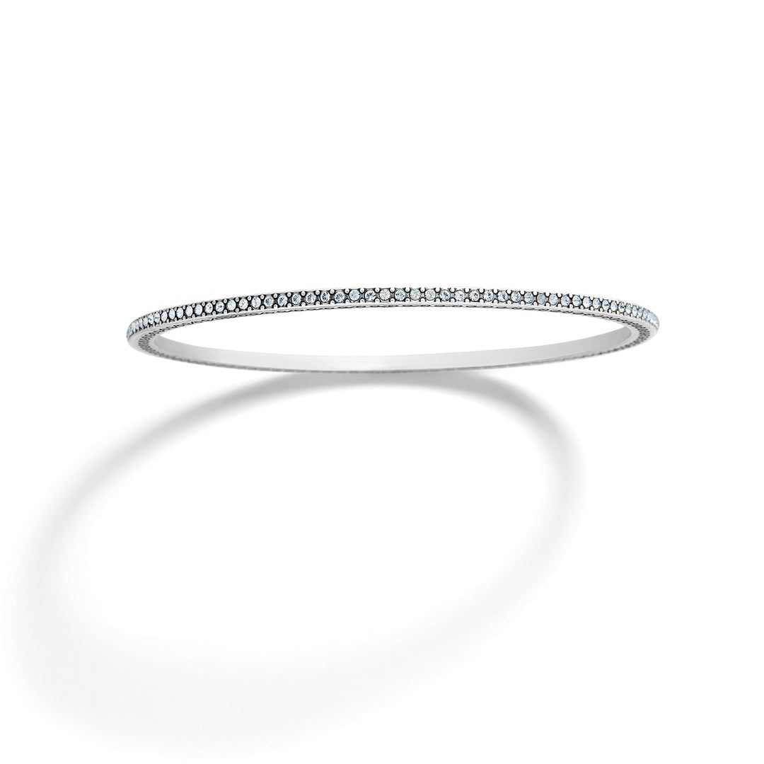 Brighton Meridian Thin Bangle – Slim Polished Silver-Tone Stackable Bangle Bracelet