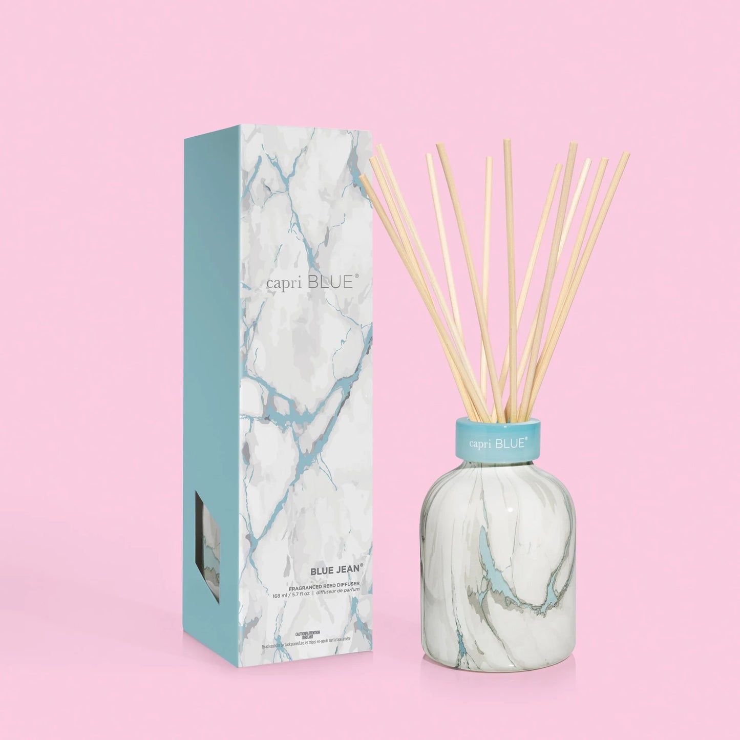 Blue Jean Modern Marble Petite Reed Diffuser, 5.7 fl oz