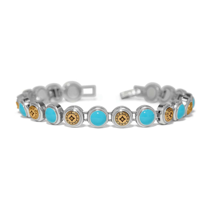Brighton Mosaic Cerrillos Link Bracelet – Turquoise Stone Silver Link Bracelet