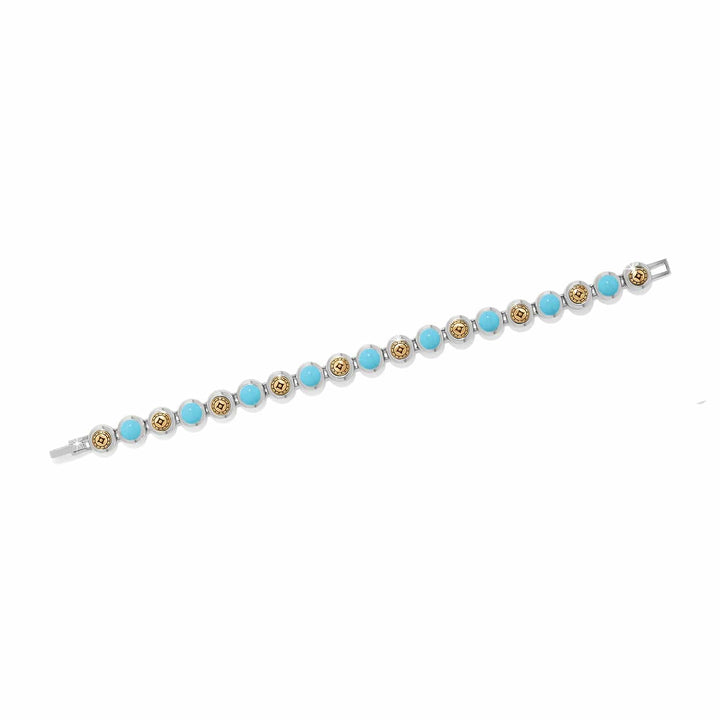 Brighton Mosaic Cerrillos Link Bracelet – Turquoise Stone Silver Link Bracelet