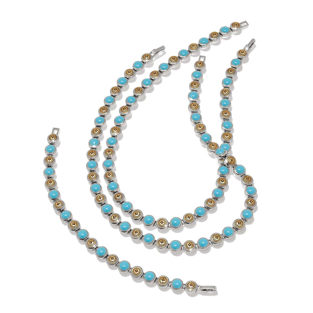 Brighton Mosaic Cerrillos Link Bracelet – Turquoise Stone Silver Link Bracelet