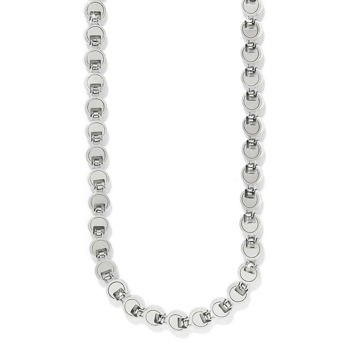 Brighton Mosaic Cerrillos Link Necklace – Turquoise Stone Silver Statement Necklace