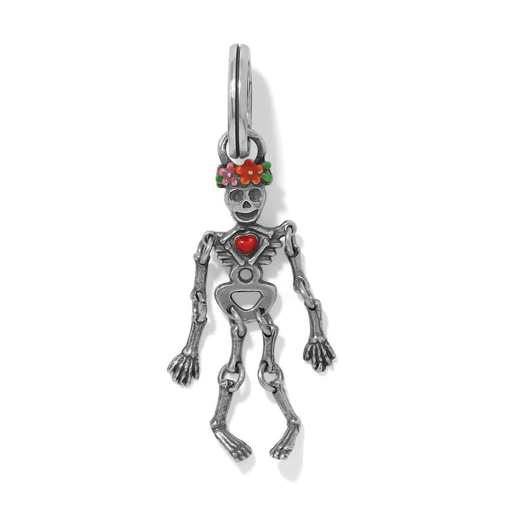 Brighton Mrs. Bones Charm - silver plated enamel Brighton Treasures charm, front view